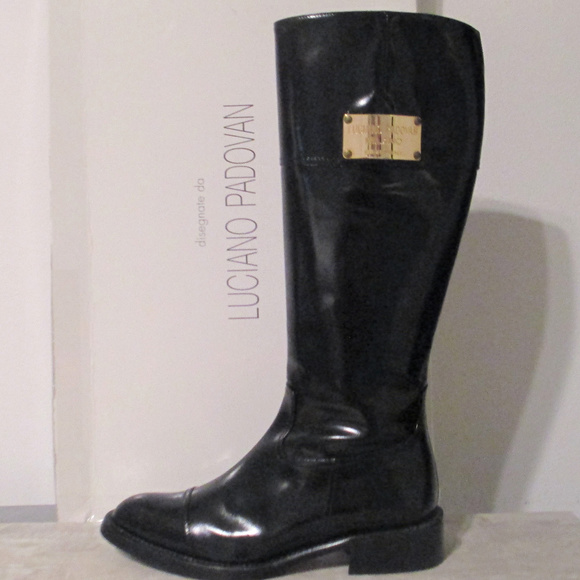 Luciano Padovan: Black Patent Boots, EU 36/US 6 - Picture 1 of 8